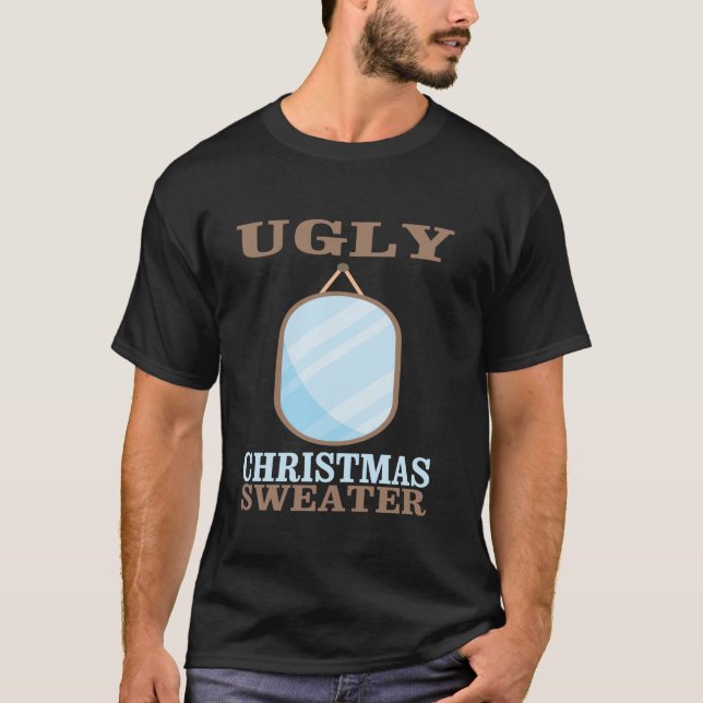 Uguler Weihnachtssüßer mit Mirror Graphic Funny X T-Shirt (Vorderseite)