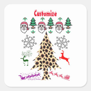 Ugulweihnachtliche Random Mishmash Thunder_Cove Quadratischer Aufkleber