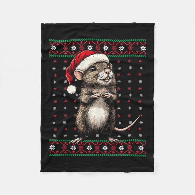 Ugulweihs Sweater Rat Lover Weihnachtsmannmütze Fu Fleecedecke (Vorderseite)