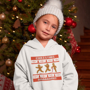 Ugulwein Weihnachts Sweater Scared Gingerbread Män Hoodie
