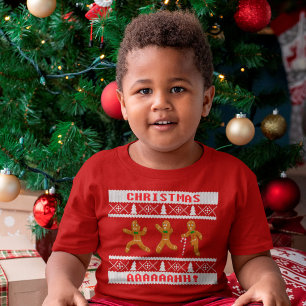 Ugulwein Weihnachts Sweater Scared Gingerbread Män T-Shirt