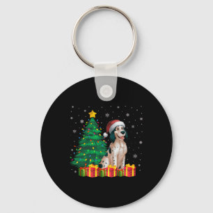Ugus English Setter Weihnachtsmannmütze Weihnachts Schlüsselanhänger