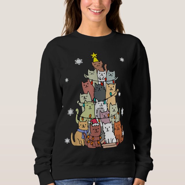 Ugusweihnachtliche Katzenbaum - Funny Xmas Cat G Sweatshirt (Vorderseite)