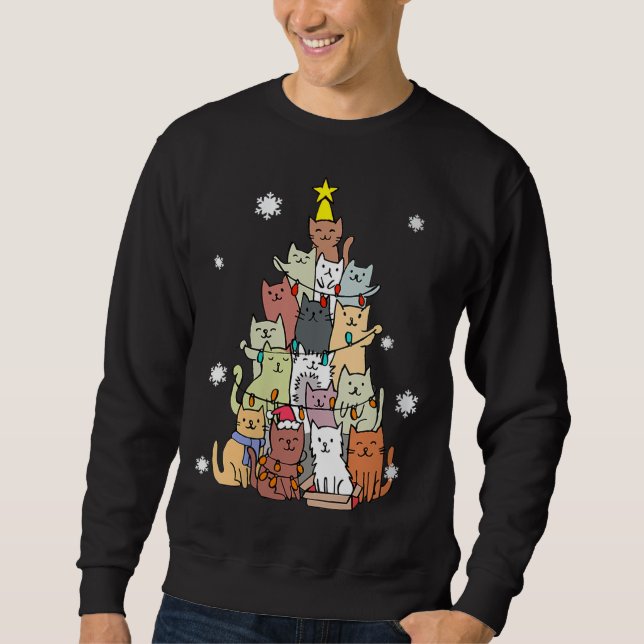 Ugusweihnachtliche Katzenbaum - Funny Xmas Cat G Sweatshirt (Vorderseite)