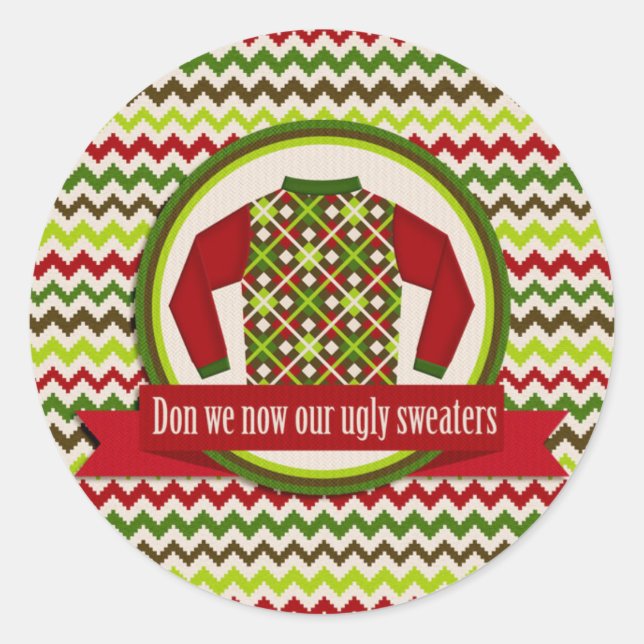 Ugy and Tacky Christmas Sweater Party Stickers (Vorderseite)