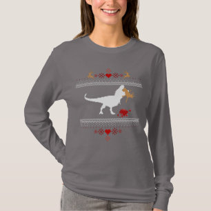 Ugy Christmas Dinosaur Reindeer Funny Sweater T-Shirt