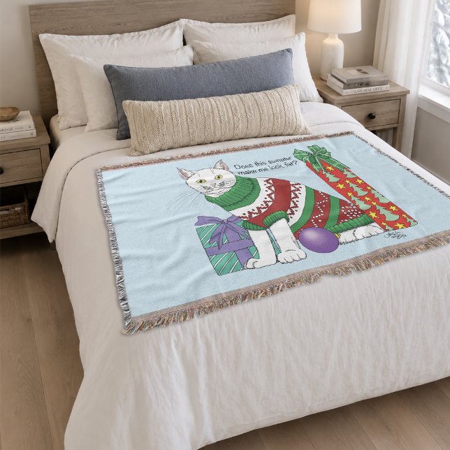 Ugy Christmas Sweater Funny Cat Decke (Von Creator hochgeladen)