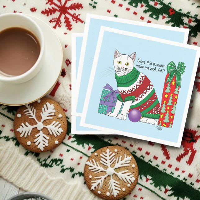 Ugy Christmas Sweater Funny Cat Serviette (Von Creator hochgeladen)