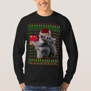 Ugy Christmas Sweater Koala Funny Weihnachtsmannmü T-Shirt