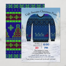 Ugy Sweater Christmas Party, Blue with Deer, ZPR