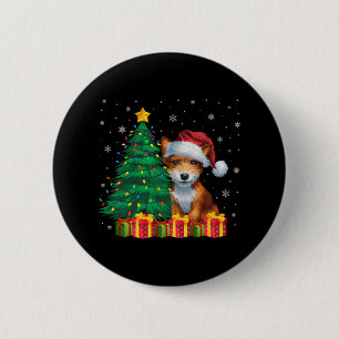 Ugy Toy Fox Terrier Weihnachtsmannmütze Weihnachts Button