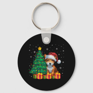 Ugy Toy Fox Terrier Weihnachtsmannmütze Weihnachts Schlüsselanhänger