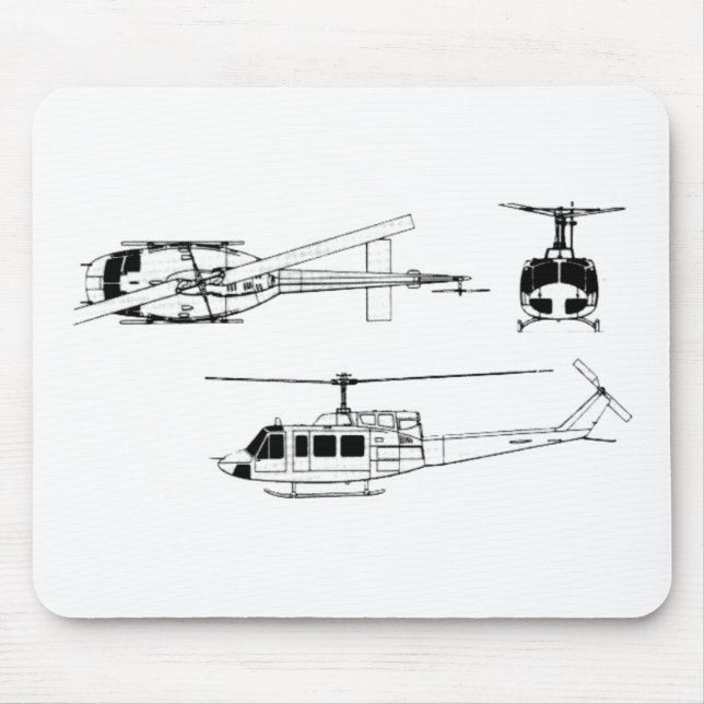 UH1 Huey Plan (Iriquois) Mousepad (Vorne)