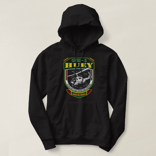 UH1 Huey Seit 1956 Vietnam Veteran Pilot 334 Hoodie (Design vorne)