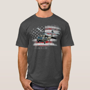 UH60 Black Hawk Hubschrauber Vintage Flag Veteran T-Shirt