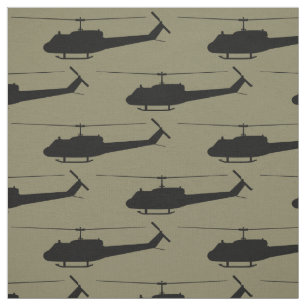 UH-1 Huey Black Silhouette Stoff