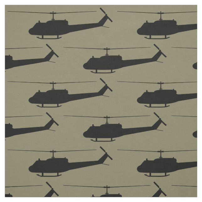 UH-1 Huey Black Silhouette Stoff (Muster)