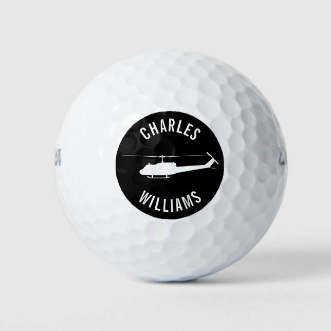 UH-1 Huey Golf Ball mit Individuelle Name (Vorderseite)