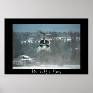 UH-1 Huey Hovering Poster