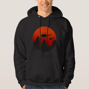 UH-1 Huey Retro Hubschrauber Vintag Sunset Vietnam Hoodie