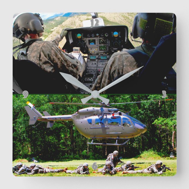 UH-72A LAKOTA QUADRATISCHE WANDUHR (Vorderseite)