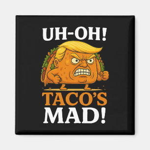 Uh Oh Tacos Wütendes Oranges Gesicht Taco Magnet