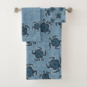Uhane Honu Batik-hawaiische Schildkröte-Koordinat Badhandtuch Set
