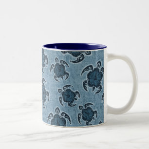 Uhane Honu Hibiskus Batik Hawaiian Turtle Zweifarbige Tasse