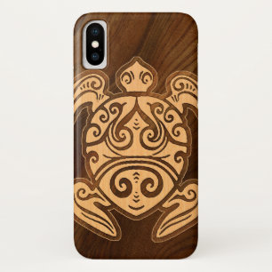 Uhane u’i Honu Imitats Wood Hawaiian Turtle iPhone X Hülle