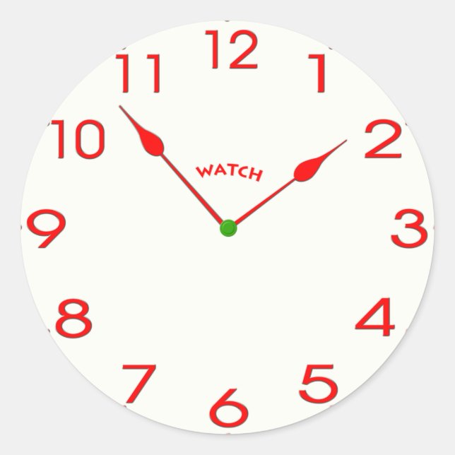 Uhr_02 Runder Aufkleber (Vorderseite)