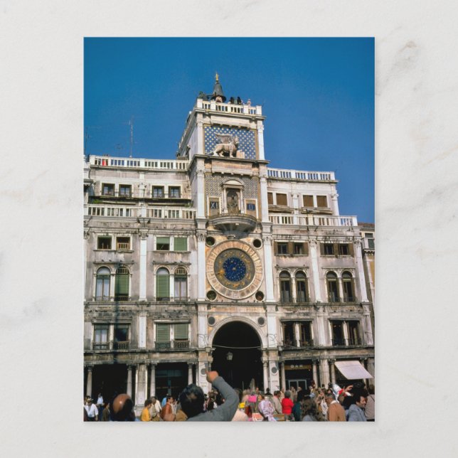 Uhr am Markusplatz, Venedig Postkarte (Vorderseite)