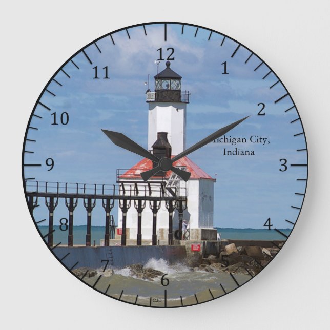 Uhr am Michigan City Pierhead Light (Vorderseite)