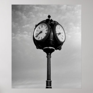Uhr an der Route 66 Poster