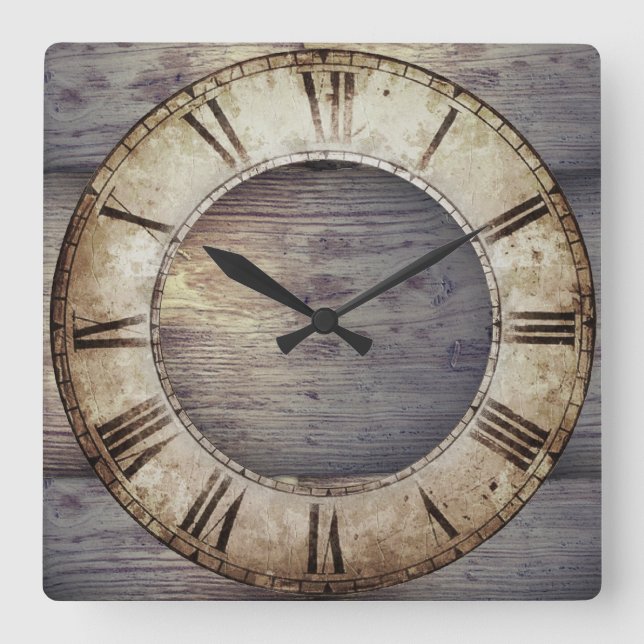 Uhr "Antiquitätenholz" mit römischer Uhr (Vorderseite)