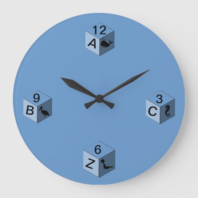 Uhr - Baby-Blocks - 3 Seiten (Vorderseite)