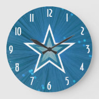 Uhr "Blue Star"-Nummern rund