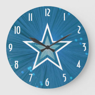 Uhr "Blue Star"-Nummern rund