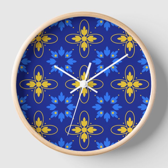 Uhr Blue & Yellow Azulejo (Vorderseite)