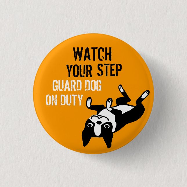 Uhr Bostons Terrier Ihr Schritt Button (Vorderseite)