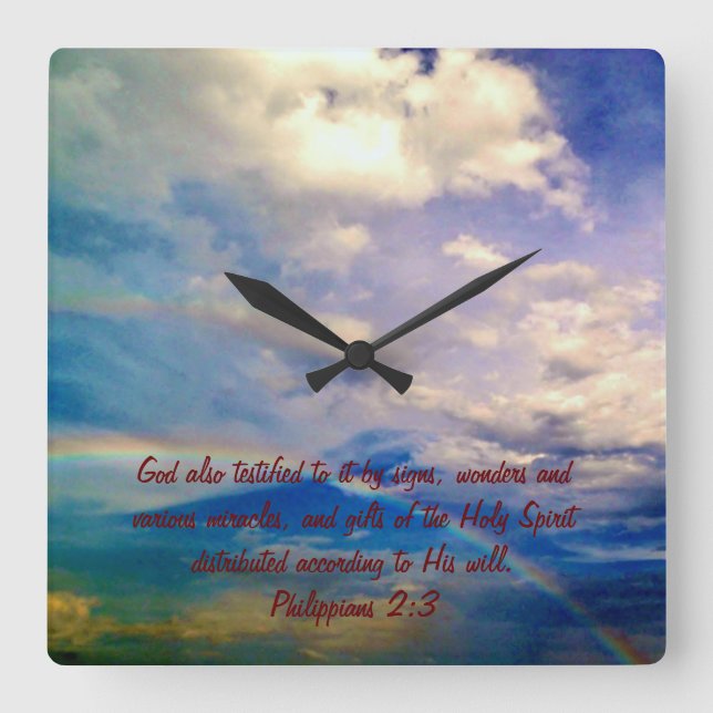 Uhr der Bibel Verse - Hebräische 2:4 (Vorderseite)