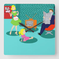 Uhr der klassischen Fernsehwand der 50er Jahre