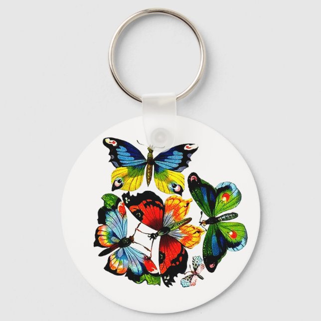 Uhr der Schmetterlinge Schlüsselanhänger (Vorderseite)
