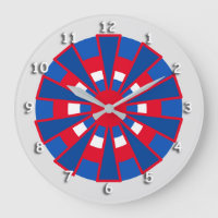 Uhr - Dreiecke und Kreise Rot Blau