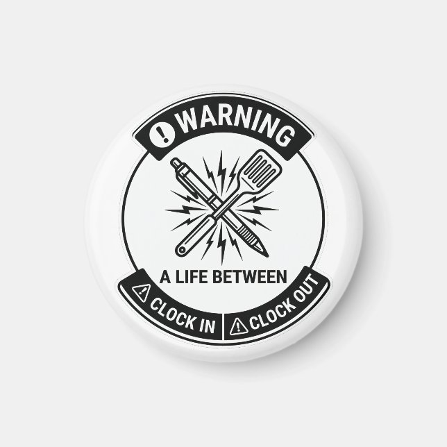 Uhr Ein Uhr Aus Emblem Magnet (Vorne)
