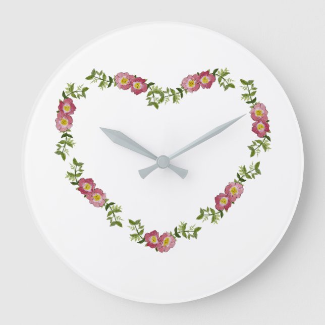 Uhr für die Herz- und Blume-Sammlung Wall (rot) (Vorderseite)