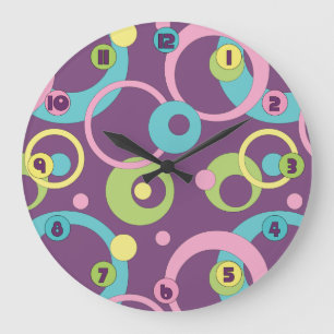 Uhr für Funky Lila Circles
