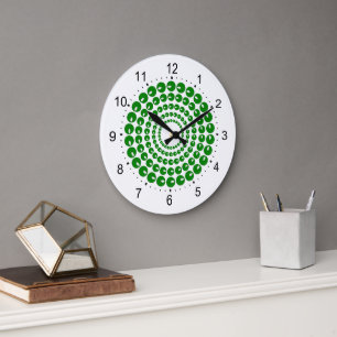 Uhr - Grüne konzentrische Kreise aus Perlen