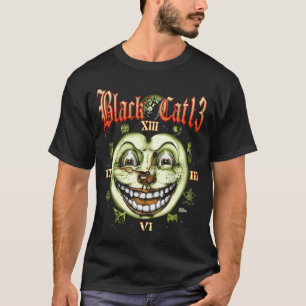 Uhr Halloween der schwarzen Katzen-13 T-Shirt