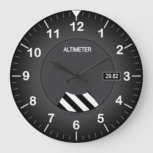 Uhr, Höhenmesser Große Wanduhr (Vorderseite)