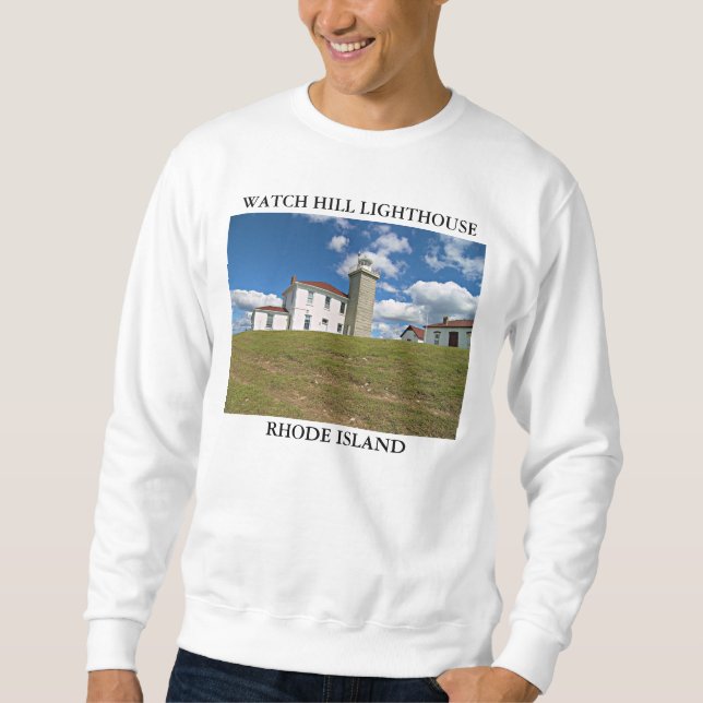 Uhr-Hügel-Leuchtturm, Rhode Island Sweatshirt (Vorderseite)